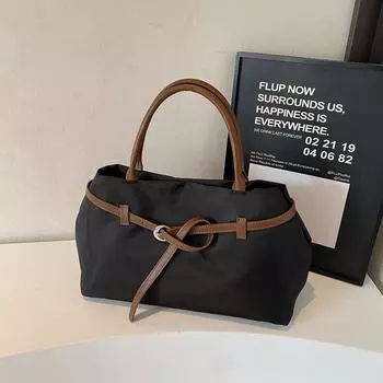 Сумка женская большой вместимости новая повседневная и универсальная летняя на плечо подмышку тканевая сумка класс сумка-тоут чёрный