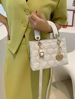 Сумка женская брендовая роскошная сумка Высокое качество модная классическая стеганая сумка с квадратной ручкой женские сумки через плечо красный