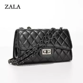 Сумка женская европейская и американская версия ретро бриллиант маленькая ароматная женская сумка 2019 зима новая сумка через плечо женская чёрный