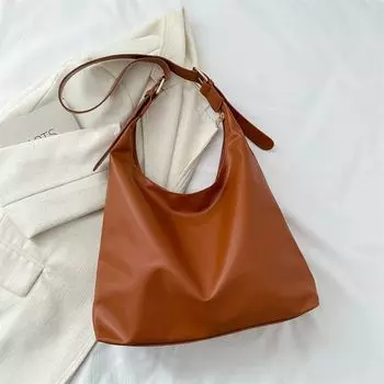 Сумка женская из мягкой кожи K-стиль модная универсальная сумка подмышку Brown