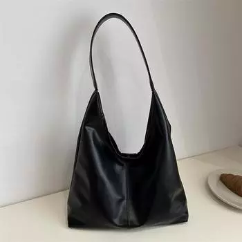 Сумка женская корейская версия темперамент ретро пригородная текстура сумка через плечо подмышку 2024 популярная модная женская сумка-тоут в этом году чёрный