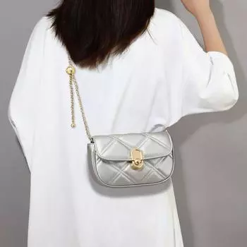 Сумка женская кожаная сумка женская сумка-цепочка сумка через плечо Superior Sense Diamond Check сумка на плечо серебряный