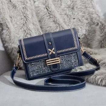 Сумка женская крайняя плоть одно плечо сумка через плечо женская премиум Sense маленькая квадратная сумка синий