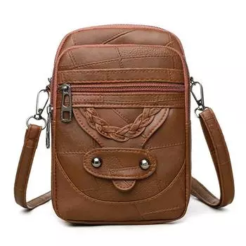 Сумка женская кроссбоди новая фактура сумка на плечо сумка для мобильного телефона мягкая кожа 13X4X18CM