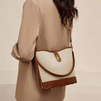 Сумка женская легкая роскошная большая вместительная сумка-ведро женская сумка через плечо сумка через плечо бежевый/коричневый