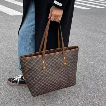 Сумка женская летняя 2024 года, новая повседневная сумка-тоут, модная сумка через плечо в стиле ретро, женская сумка через плечо чёрный