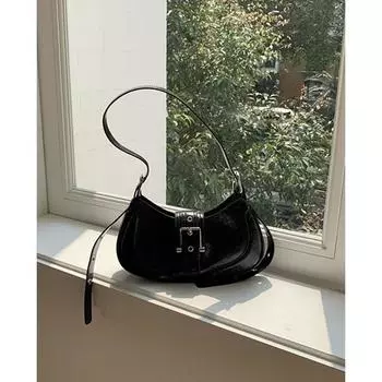 Сумка женская летняя 2024 новая ретро сумка Spice Girl подмышечная сумка Niche одно плечо сумка через плечо чёрный