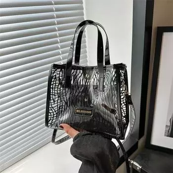 Сумка женская летняя новая модная прозрачная желейная сумка универсальная сумка через плечо сумка для матери и ребенка леопардовый