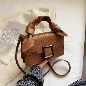 Сумка женская летняя сумка сумка на одно плечо женская сумка модная кроссбоди простая иностранная сумка маленькая квадратная сумка коричневый