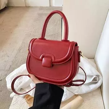 Сумка женская модная маленькая квадратная сумка высокого класса с текстурой Niche Messenger Bag красный