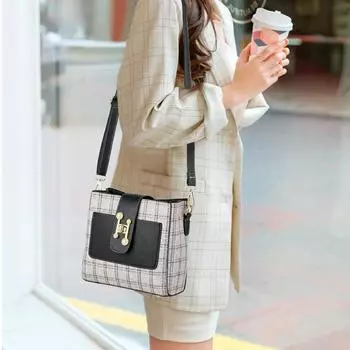 Сумка женская модная повседневная студенческая сумка через плечо сумка-ведро One Size