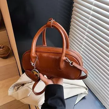 Сумка женская модная ручная сумка ретро сумка для боулинга новая нишевая сумка-мессенджер высокой ценности сумка на плечо тренд коричневый