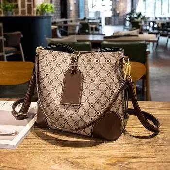 Сумка женская модная сумка-ведро с принтом сумка на плечо модная текстурная диагональная сумка One Size