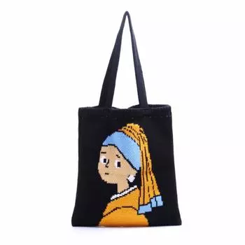 Сумка женская модная тканая сумка с героями мультфильмов осень/зима ручная сумка для покупок литературная маленькая свежая вязаная сумка на одно плечо One Size