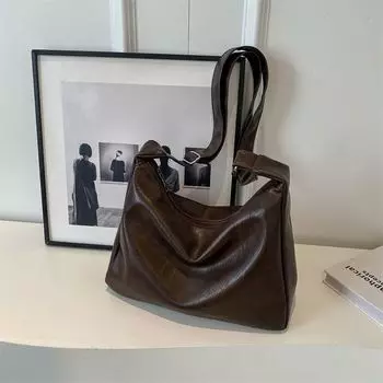 Сумка Женская Модная Универсальная Повседневная Студенческая Наплечная Сумка Undecorated Brown