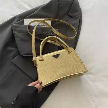 Сумка женская модная женская цепочка на одно плечо с высокой текстурой через плечо маленькая квадратная сумка женская золотой