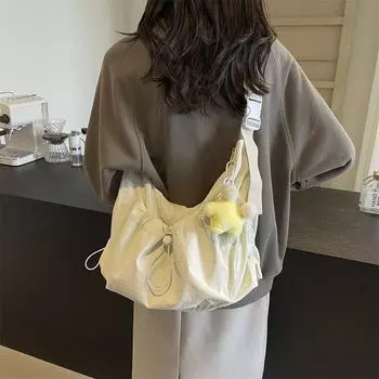 Сумка Женская На Плечо Студенческая Нишевый Стиль Сумка Кроссбоди Creamy-white-with yellow star pendant