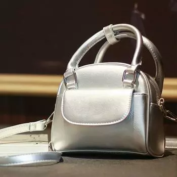 Сумка женская Niche Design Shell Bag Retro Cross Body Carrying Small Square Bag серебряный