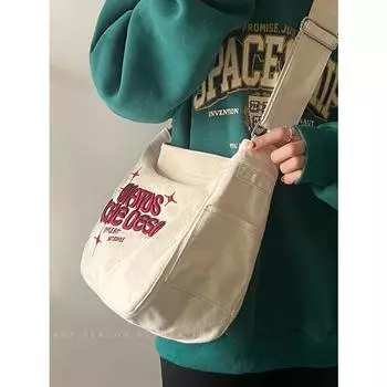 Сумка женская новая большая вместительная холщовая сумка студенческая классная сумка для путешественников через плечо сумка-тоут