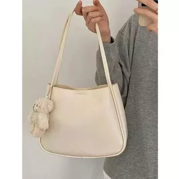 Сумка женская новая корейская сумка через плечо подмышкой большая вместительная мягкая кожаная сумка-тоут для отдыха и поездок на работу с карманом на молнии