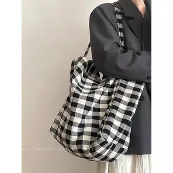 Сумка женская новая Lazy Wind большая вместительная холщовая сумка студенческая универсальная сумка через плечо для поездок на работу