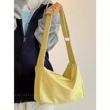 Сумка женская новая мягкая кожаная сумка-тоут для поездок на работу, студенческая сумка через плечо, сумка-мессенджер слоновая кость