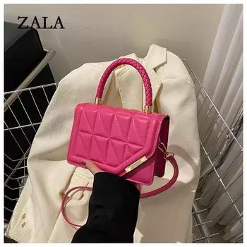 Сумка женская новая ромбовидная текстура иностранный стиль портативная маленькая квадратная сумка модная однотонная сумка через плечо модная сумка-мессенджер чёрный