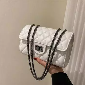 Сумка женская новая time-grade текстура нишевая женская маленькая сумка цепочка с бриллиантами сумка через плечо сумка-мессенджер чёрный