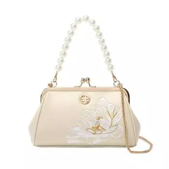 Сумка женская, новая, в этническом стиле, с вышивкой, в стиле Ципао, с вышивкой, на одно плечо, с цепочкой через плечо, маленькая сумка