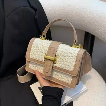 Сумка женская осенняя новая корейская версия трендовая мода простая сумка через плечо повседневная маленькая квадратная сумка прилив зелёный