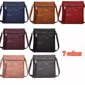 Сумка женская осенняя ретро романтическая сумка на молнии с двойными молниями регулируемая диагональная сумка на плечо квадратная сумка 24*4*26cm чёрный