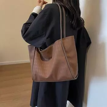 Сумка женская осенняя все стильная простая сумка через плечо текстура класс сумка для поездок на работу коричневый