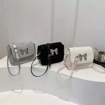 Сумка женская повседневная сумка через плечо нишевый дизайн свежая и модная повседневная сумка на одно плечо с бантом маленькая квадратная сумка