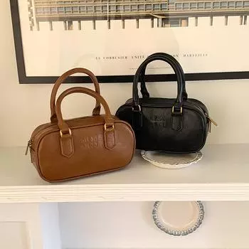 Сумка женская премиум женская сумка сумка ретро бостонская сумка корейская универсальная сумка-мессенджер коричневый