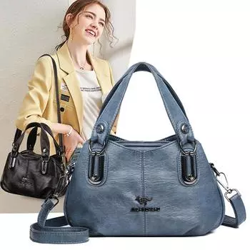 Сумка женская ПУ сумка через плечо сумка для мам среднего и пожилого возраста синий