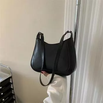 Сумка женская ретро подмышка большой емкости 2024 осень простая модная сумка одно плечо косой пролет сумка для пельменей женская прилив белый