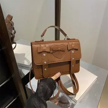 Сумка женская рюкзак в стиле колледжа маленькая квадратная сумка студенческая сумка через плечо почтовая сумка красный