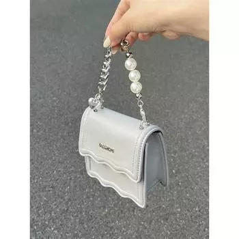Сумка женская серебряная популярная сумка женская универсальная оригинальная повседневная цепочка на одно плечо косая пролетная маленькая квадратная женская сумка серебряный