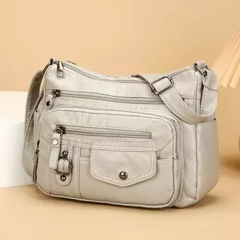 Сумка женская среднего возраста, сумка через плечо, легкая, мягкая кожаная сумка через плечо, сумка для матери красный