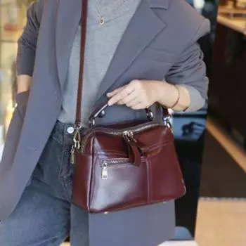 Сумка женская сумка через плечо большая вместительная сумка из натуральной кожи женская сумка текстура нишевая сумка чёрный