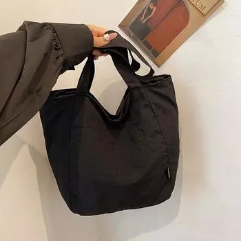 Сумка женская сумка через плечо большой емкости студенческая одежда сумка для книг женская легкая литературная сумка-тоут чёрный