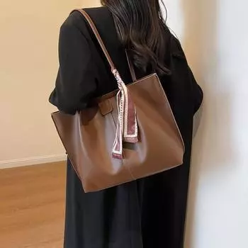 Сумка Женская сумка через плечо большой вместимости Классная большая сумка бежевый
