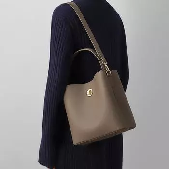 Сумка женская сумка через плечо женская сумка-ведро из натуральной кожи сумки через плечо универсальная сумка для поездок на работу серый