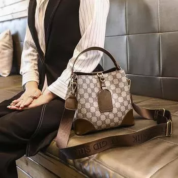 Сумка женская сумка для мамы, текстурная сумка-ведро с косой ручкой, большая вместимость, сумка через плечо, женская сумка-ведро с принтом