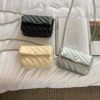 Сумка женская сумка-мессенджер высокого класса маленькая ароматная сумка-цепочка женская универсальная мини-сумка маленькая квадратная сумка серебряный