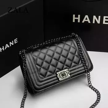 Сумка женская сумка новая маленькая ароматная сумка с бриллиантовой цепочкой знаменитость в Интернете простая повседневная сумка через плечо маленькая квадратная сумка белый