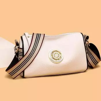 Сумка, женская сумка, простая, широкий плечевой ремень, сумка через плечо на одно плечо белый