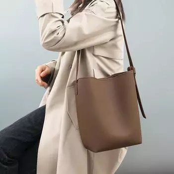 Сумка женская сумка сумка-ведро весна лето высококачественная кожа большая вместимость большая сумка