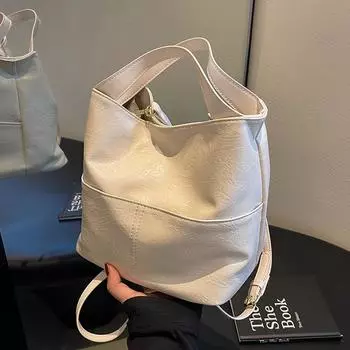 Сумка женская сумка-тоут большой емкости весна-лето кроссбоди универсальная 2024 новая модная сумка через плечо портативная сумка для поездок на работу чёрный