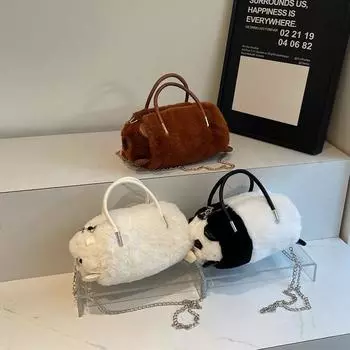 Сумка женская свежая и милая кукольная сумка цепочка через плечо портативная пушистая сумка